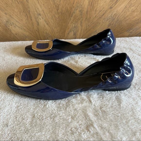 Roger Vivier blue  flats, size 8 US size very good condition - Picture 7 of 11